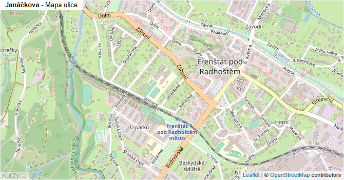 Janáčkova - mapa ulice