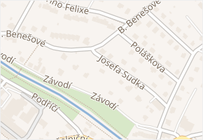 Josefa Sudka v obci Frenštát pod Radhoštěm - mapa ulice