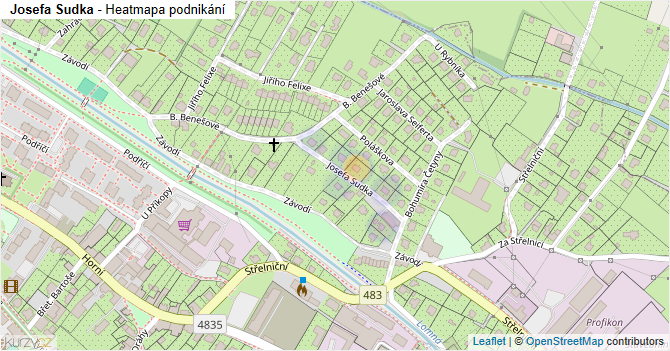 Josefa Sudka - mapa podnikání