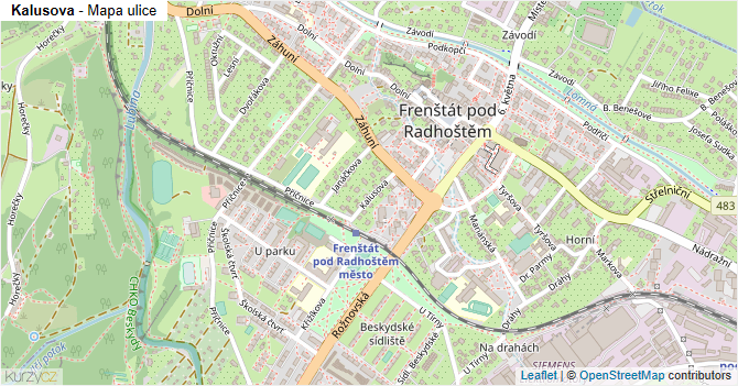 Kalusova - mapa ulice