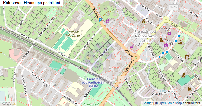 Kalusova - mapa podnikání
