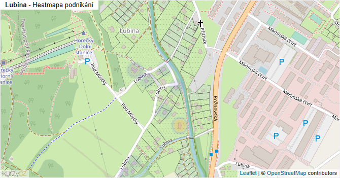 Lubina - mapa podnikání
