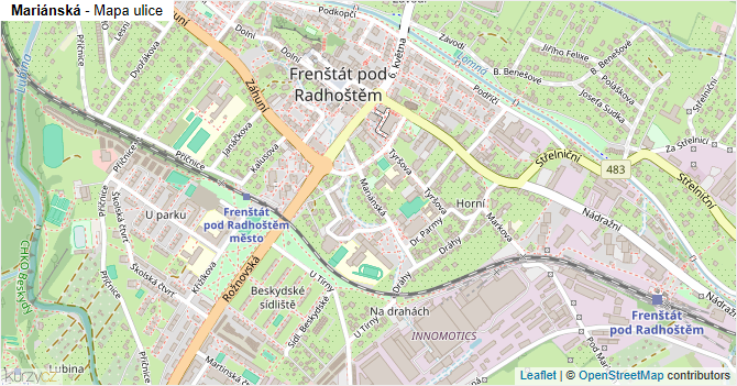 Mariánská - mapa ulice