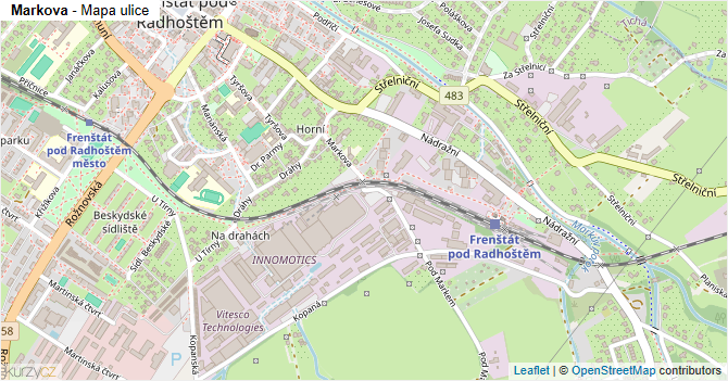 Markova - mapa ulice