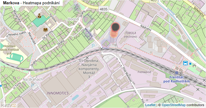 Markova - mapa podnikání