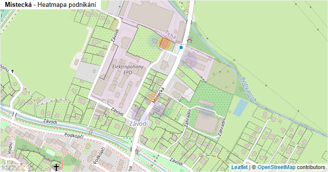 Místecká - mapa podnikání