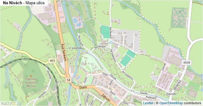 Na Nivách - mapa ulice