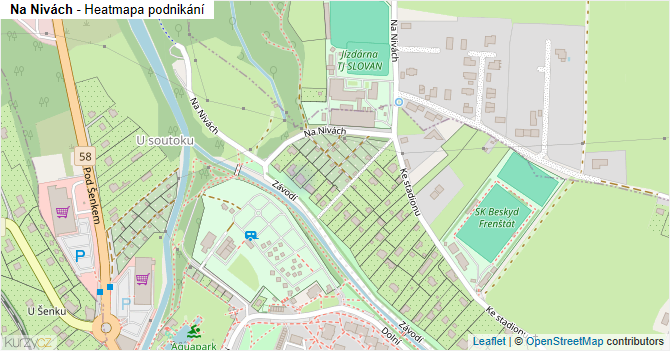 Na Nivách - mapa podnikání