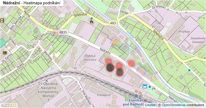 Nádražní - mapa podnikání