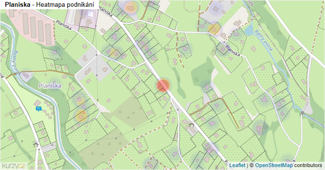 Planiska - mapa podnikání