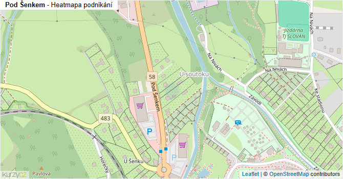 Pod Šenkem - mapa podnikání