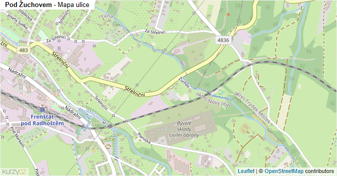 Pod Žuchovem - mapa ulice