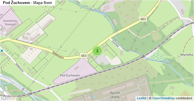 Pod Žuchovem - mapa firem