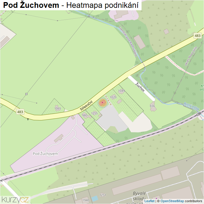 Mapa Pod Žuchovem - Firmy v ulici.