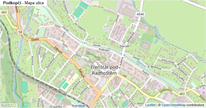 Podkopčí - mapa ulice