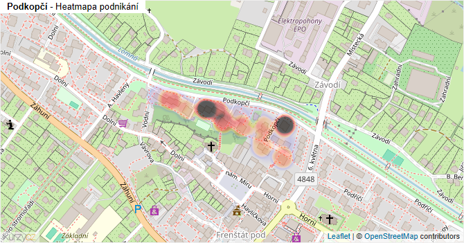 Podkopčí - mapa podnikání