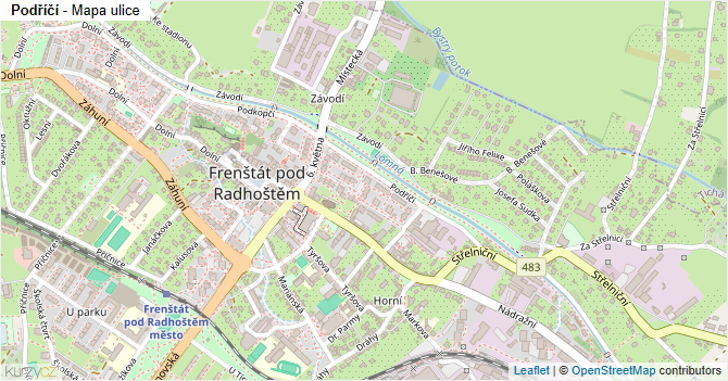 Podříčí - mapa ulice