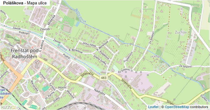 Poláškova - mapa ulice