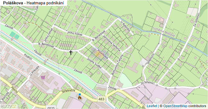 Poláškova - mapa podnikání