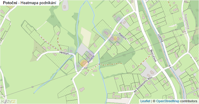 Potoční - mapa podnikání