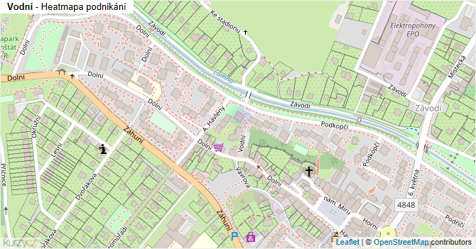 Vodní - mapa podnikání