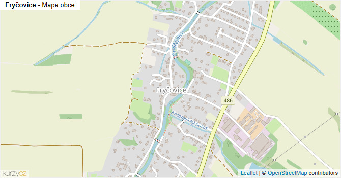 Fryčovice - mapa obce