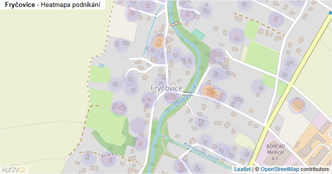 Fryčovice - mapa podnikání