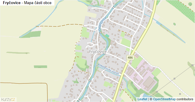Fryčovice - mapa části obce