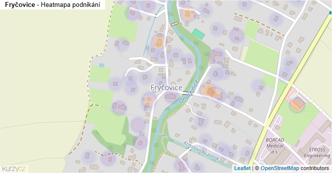Fryčovice - mapa podnikání