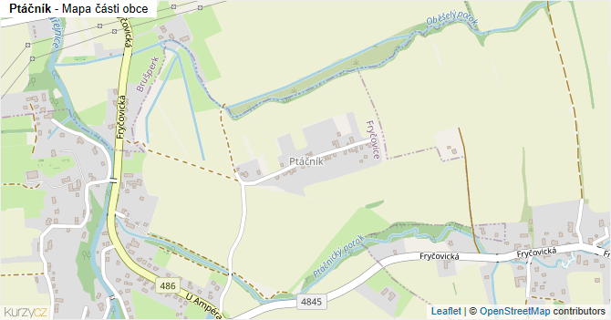 Ptáčník - mapa části obce