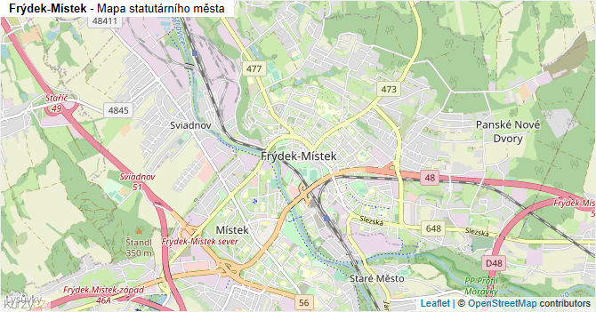 Frýdek-Místek - mapa statutárního města