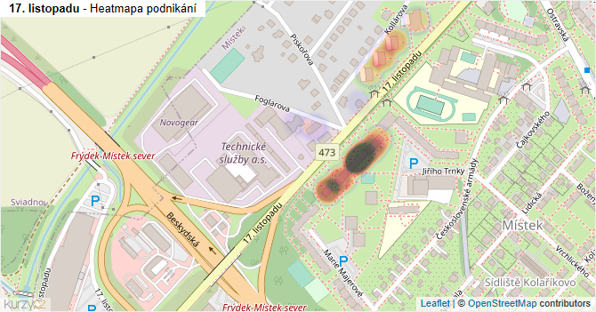 17. listopadu - mapa podnikání