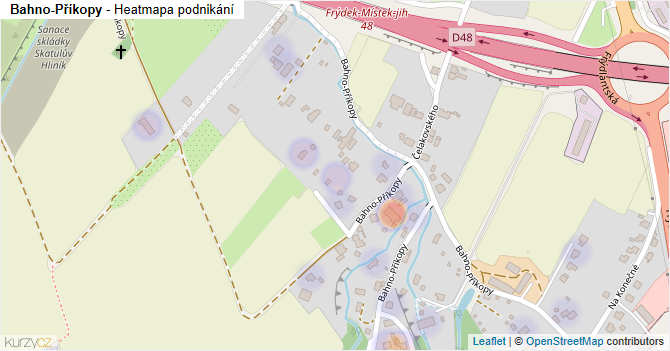 Bahno-Příkopy - mapa podnikání