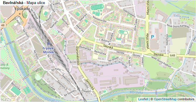 Bavlnářská - mapa ulice