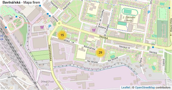 Bavlnářská - mapa firem