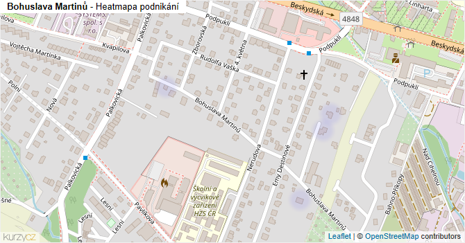 Bohuslava Martinů - mapa podnikání