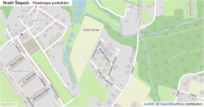 Bratří Šlapetů - mapa podnikání