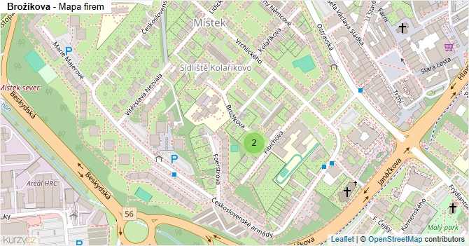 Brožíkova - mapa firem