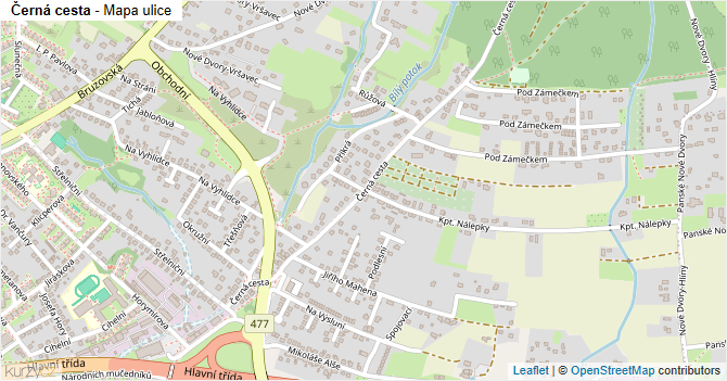 Černá cesta - mapa ulice