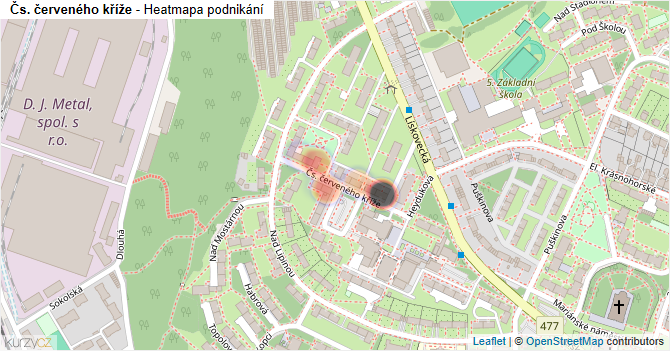 Čs. červeného kříže - mapa podnikání