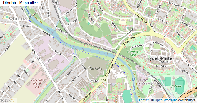 Dlouhá - mapa ulice