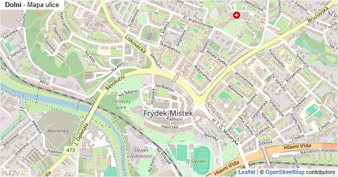 Dolní - mapa ulice