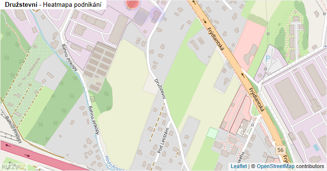 Družstevní - mapa podnikání