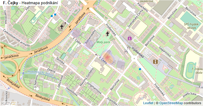 F. Čejky - mapa ulice