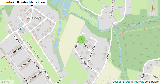 Františka Krasla - mapa firem