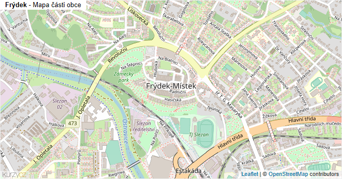 Frýdek - mapa části obce
