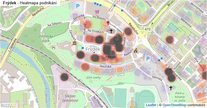Frýdek - mapa podnikání