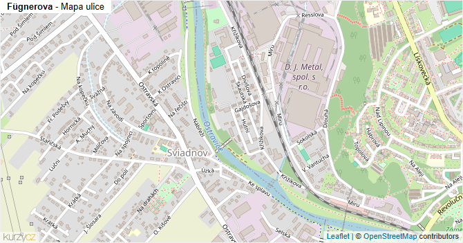 Fügnerova - mapa ulice