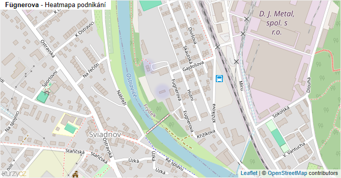 Fügnerova - mapa podnikání