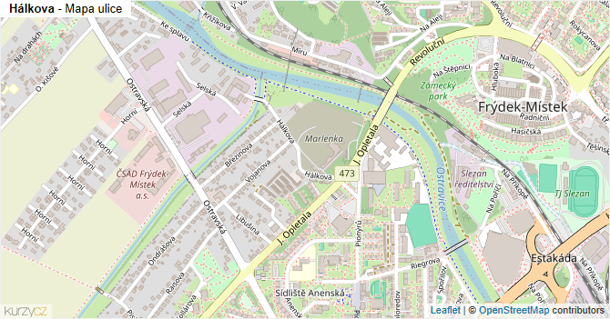 Hálkova - mapa ulice